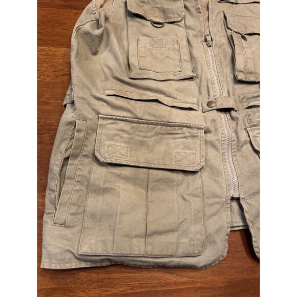 Medium Orvis Safari Photographers Travel Vest Multi Pocket Canvas Mesh Back - Picture 3 of 13